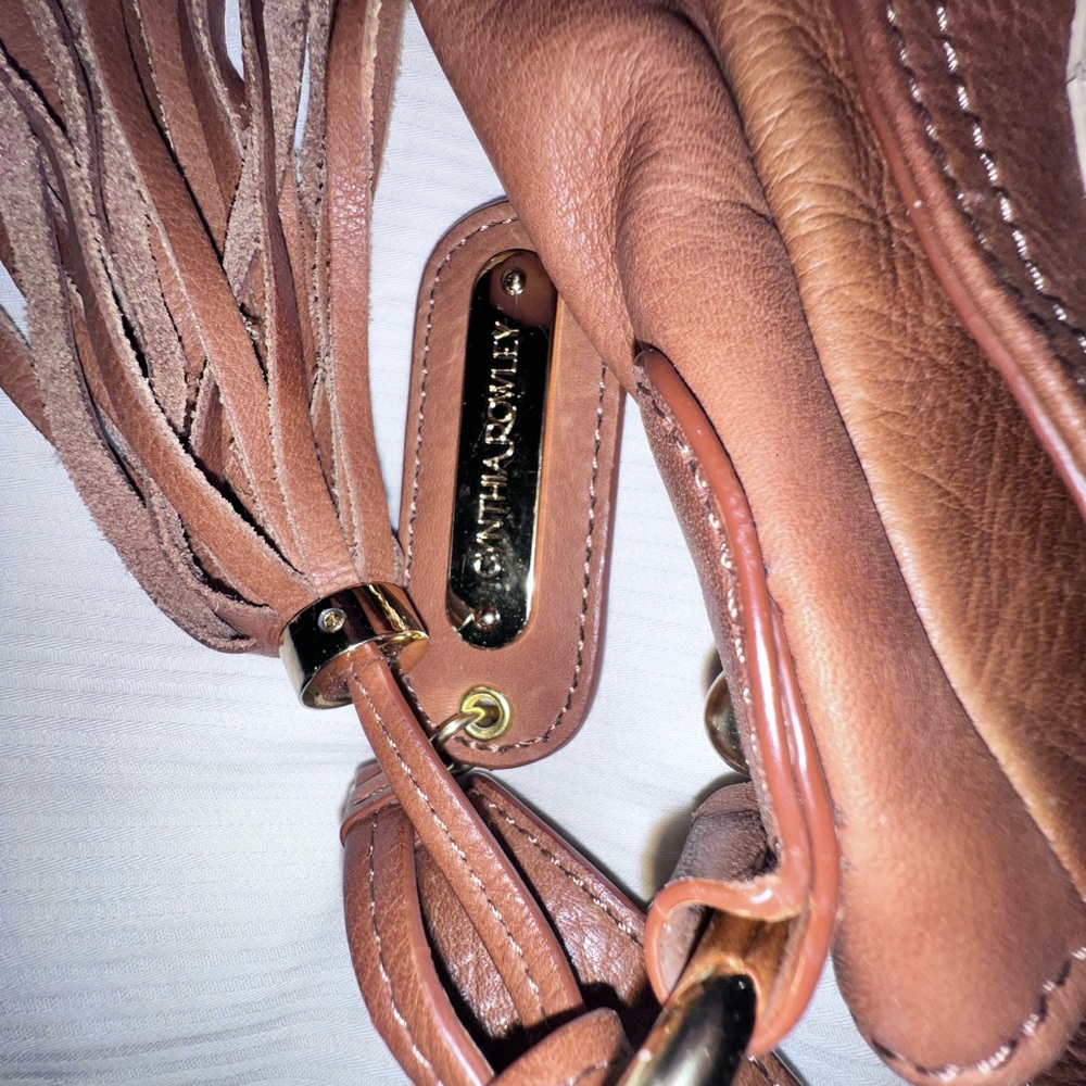 Cynthia Rowley Tan Leather Handbag with Gold Accents